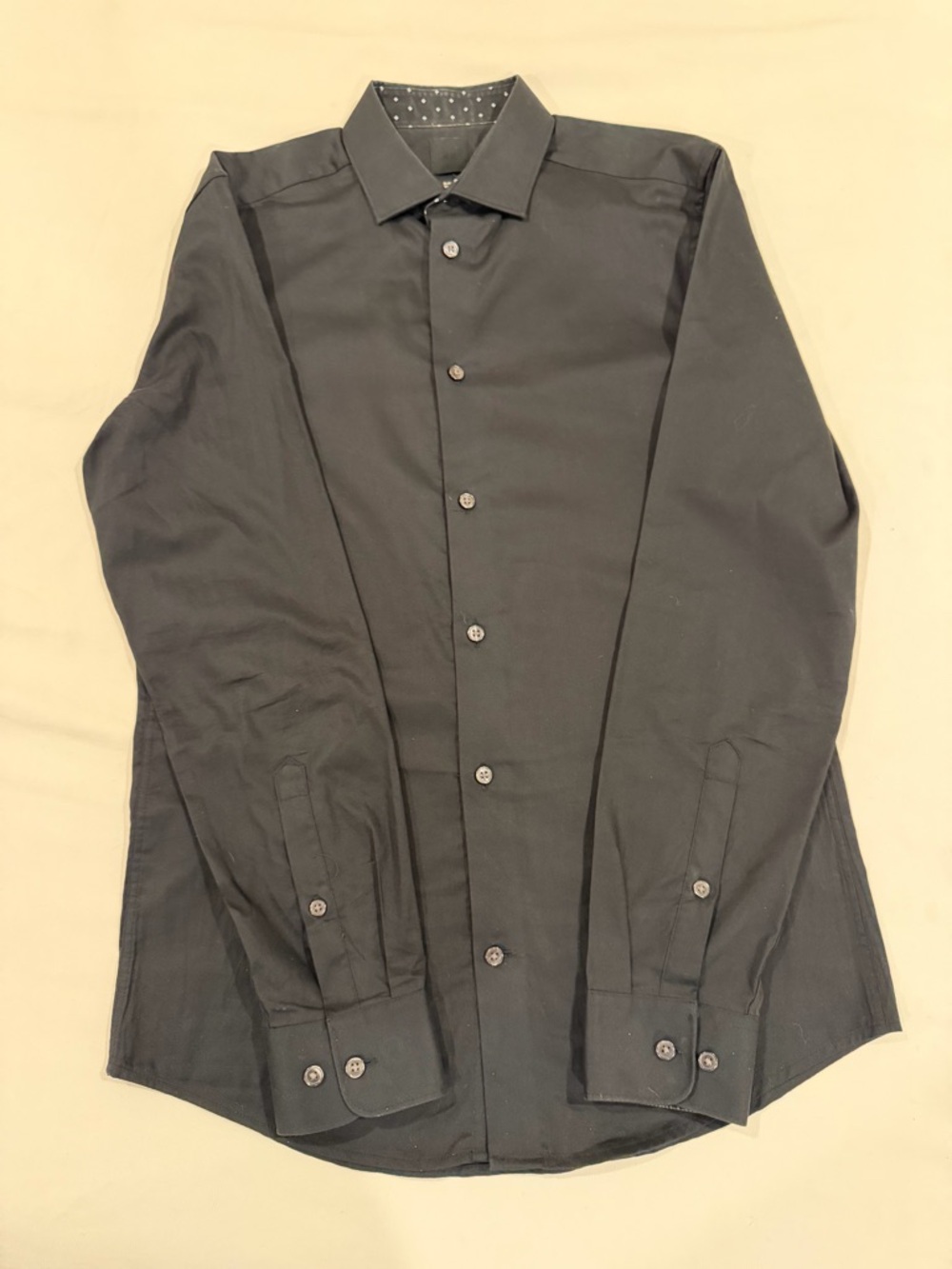 H&M Men’s Black Slim Dress Shirt Size S Button Down Long Sleeve Modern Formal